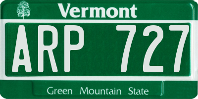 VT license plate ARP727