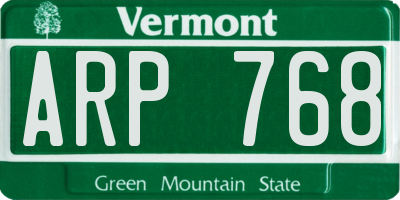 VT license plate ARP768