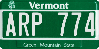 VT license plate ARP774