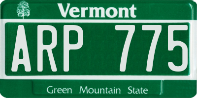 VT license plate ARP775