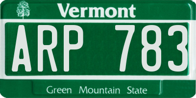 VT license plate ARP783
