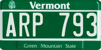 VT license plate ARP793