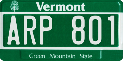 VT license plate ARP801