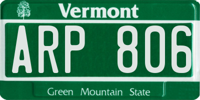 VT license plate ARP806