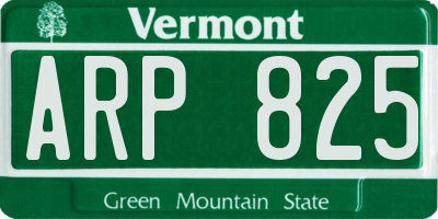 VT license plate ARP825