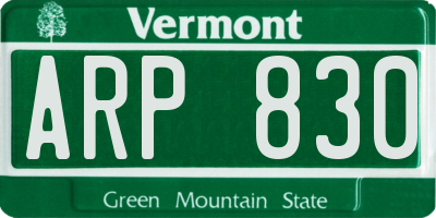 VT license plate ARP830