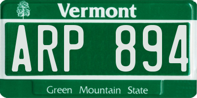 VT license plate ARP894