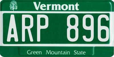 VT license plate ARP896