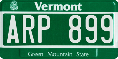 VT license plate ARP899