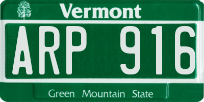 VT license plate ARP916