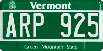 VT license plate ARP925