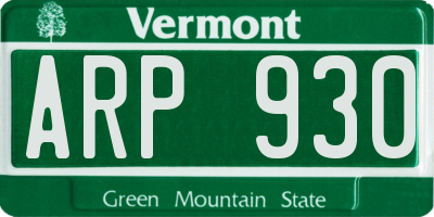 VT license plate ARP930