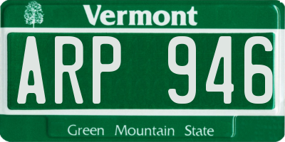 VT license plate ARP946