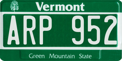 VT license plate ARP952