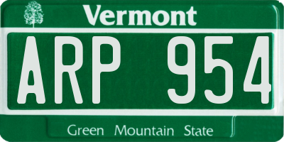 VT license plate ARP954