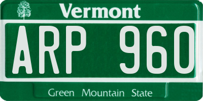 VT license plate ARP960