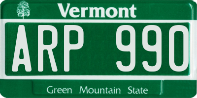 VT license plate ARP990