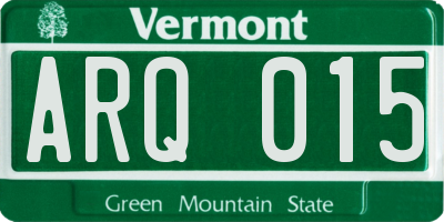 VT license plate ARQ015
