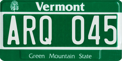 VT license plate ARQ045