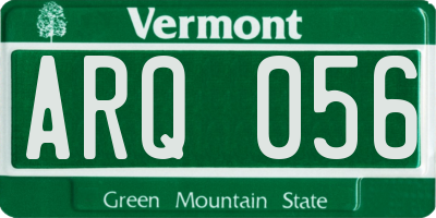 VT license plate ARQ056