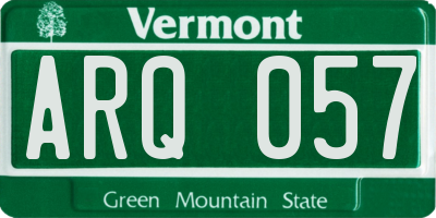 VT license plate ARQ057