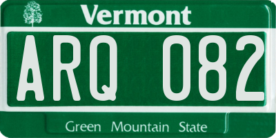 VT license plate ARQ082