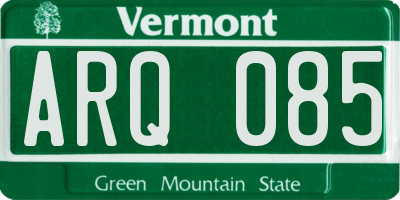 VT license plate ARQ085