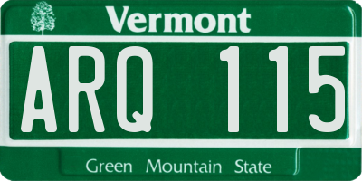 VT license plate ARQ115