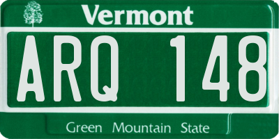 VT license plate ARQ148