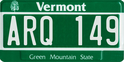 VT license plate ARQ149