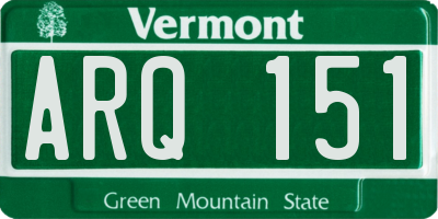 VT license plate ARQ151