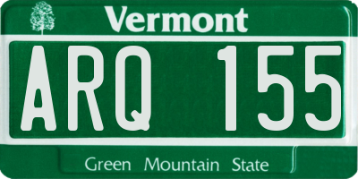 VT license plate ARQ155