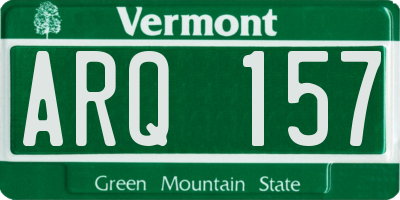 VT license plate ARQ157