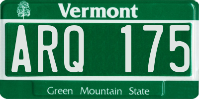 VT license plate ARQ175