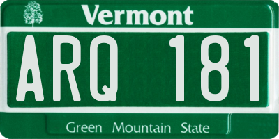 VT license plate ARQ181