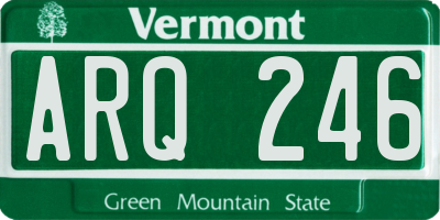 VT license plate ARQ246