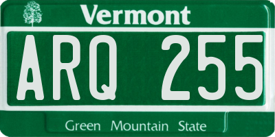 VT license plate ARQ255