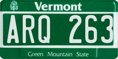 VT license plate ARQ263