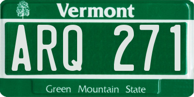 VT license plate ARQ271