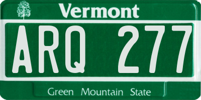VT license plate ARQ277