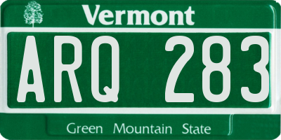VT license plate ARQ283