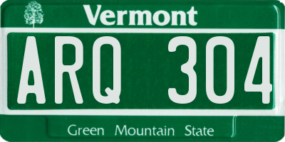 VT license plate ARQ304