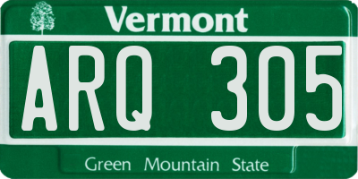 VT license plate ARQ305