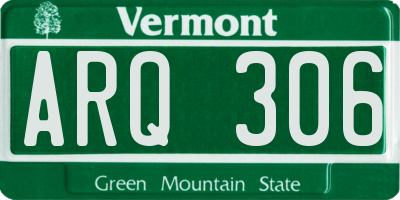 VT license plate ARQ306