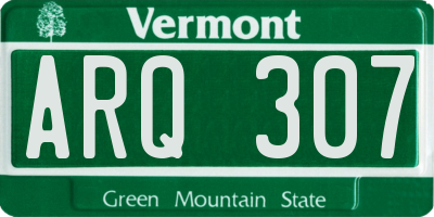 VT license plate ARQ307