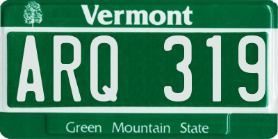VT license plate ARQ319