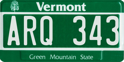 VT license plate ARQ343