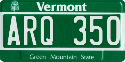 VT license plate ARQ350