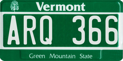 VT license plate ARQ366