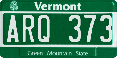 VT license plate ARQ373